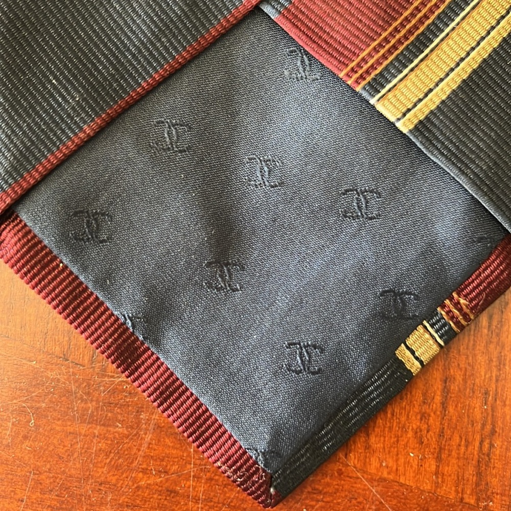 Chanel Men’s 100% Silk Tie Diagonal Stripe - Picture 6 of 7